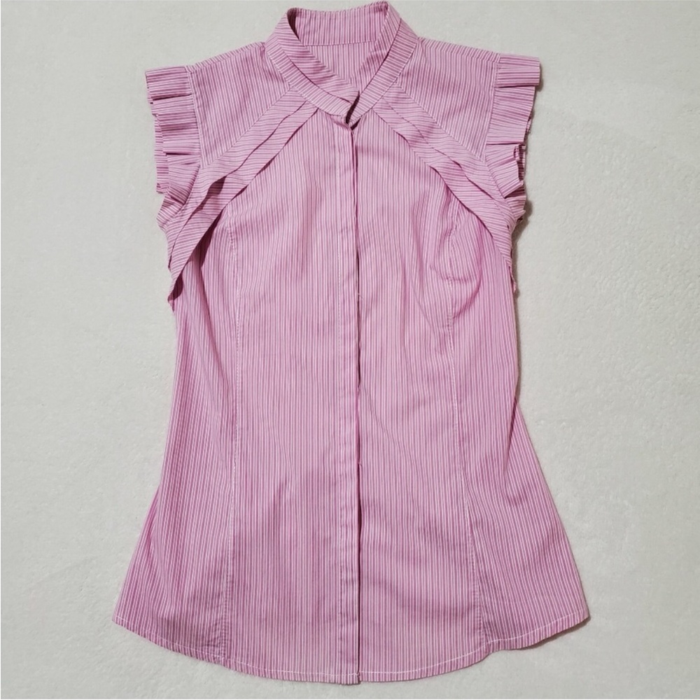 Pink Sleeveless Ruffle Top - Picture 3 of 9